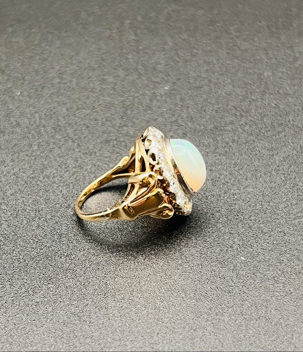 Bague Opale Art Déco  -photo-3