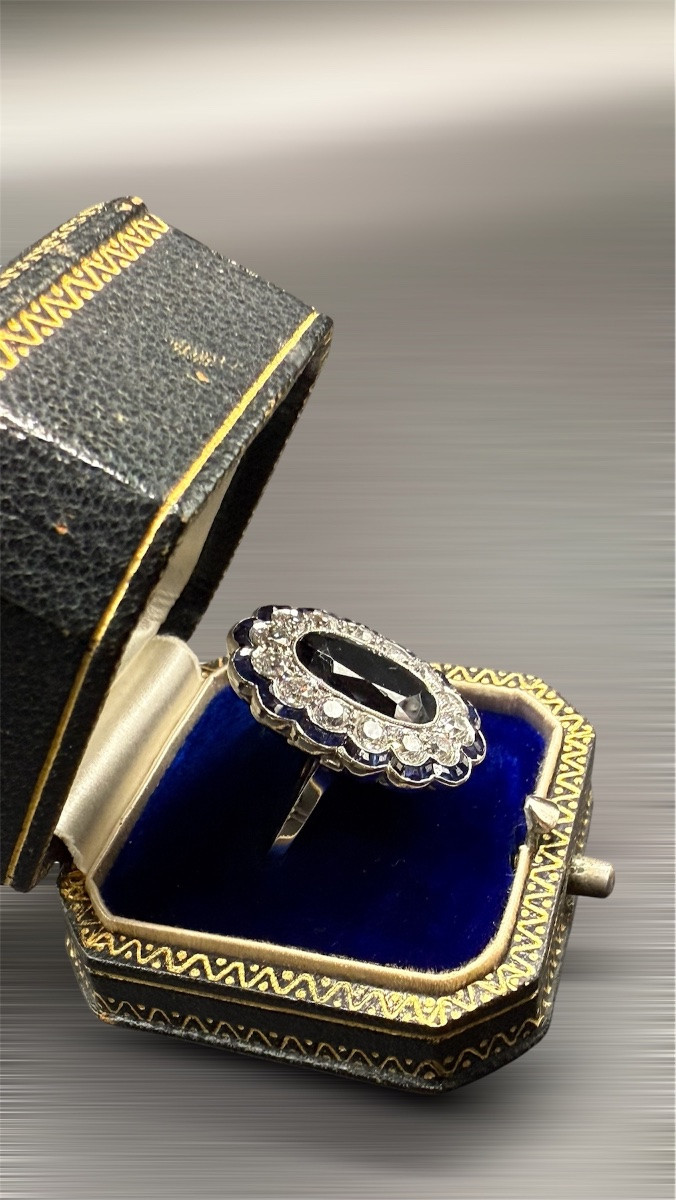 Art Deco Platinum Ring, Circa 1930.-photo-3