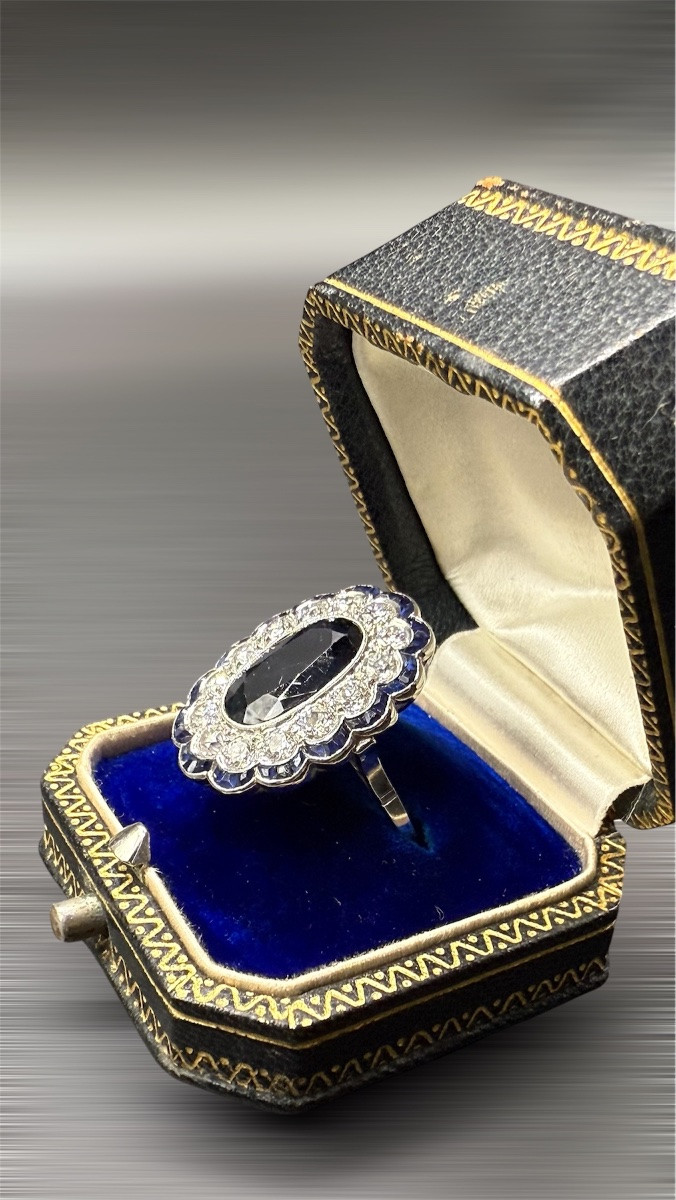Art Deco Platinum Ring, Circa 1930.-photo-4