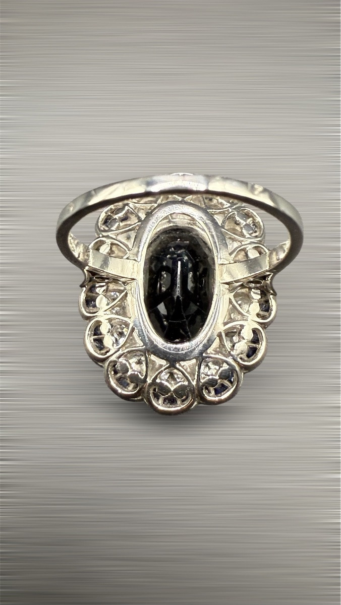 Art Deco Platinum Ring, Circa 1930.-photo-2