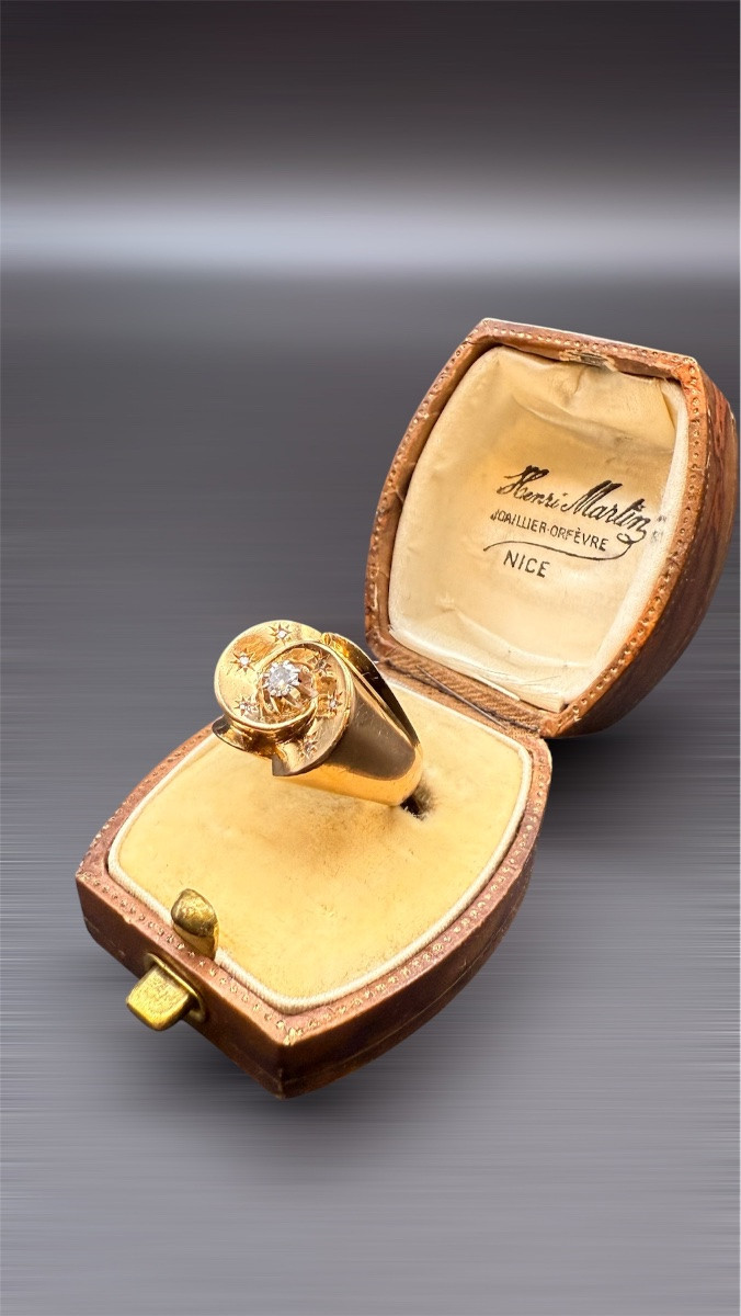 Bague en or 18 carats, époque 1950-photo-2
