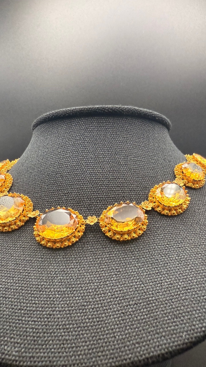 Parure en or et citrines d’époque Charles X.-photo-3