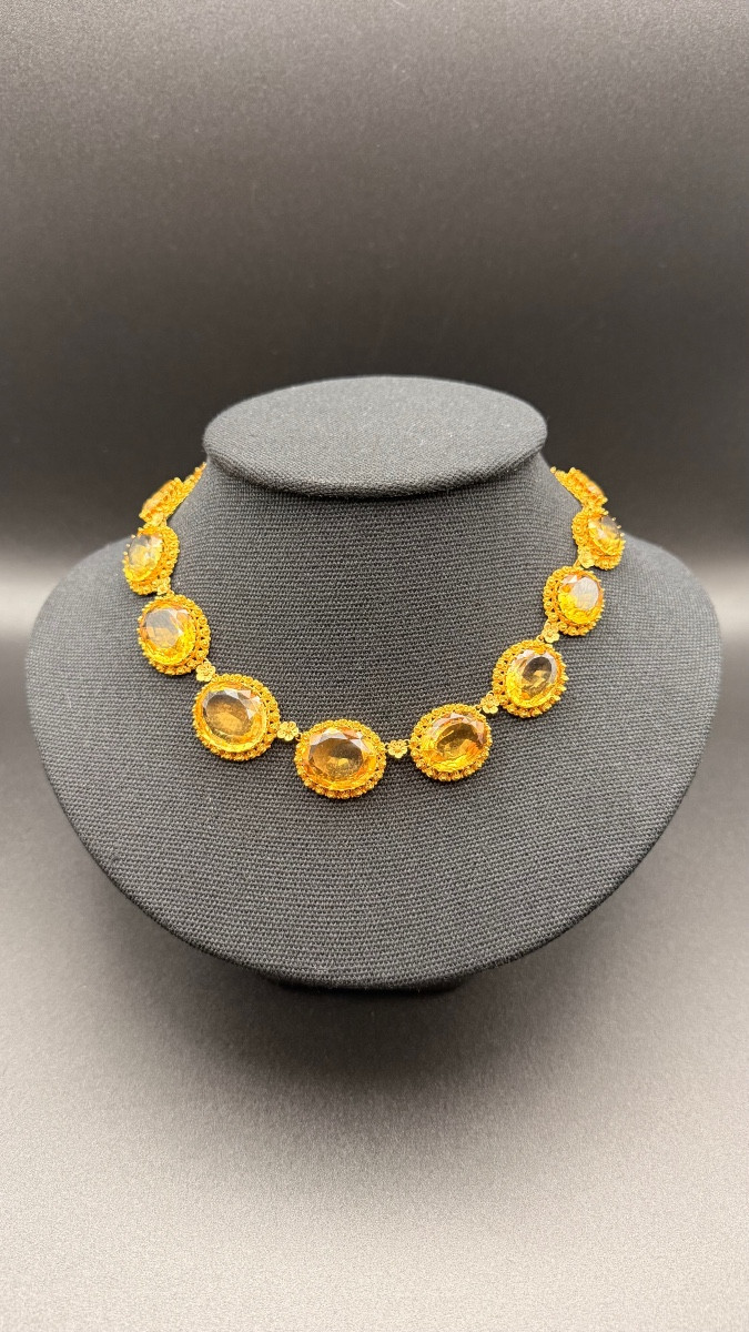 Parure en or et citrines d’époque Charles X.