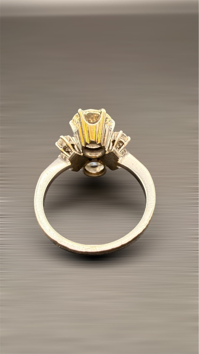 Bague “Toi et Moi” en or blanc et diamants – Années 1980-photo-4