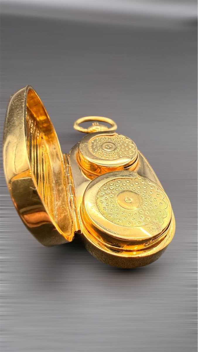 Double Louis Coin Holder In Gold – Circa 1900.-photo-3