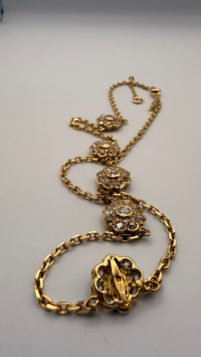 Parure Belle Époque en or 18 carats et diamants anciens.-photo-4
