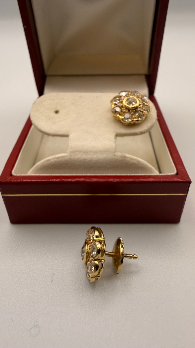 Parure Belle Époque en or 18 carats et diamants anciens.-photo-2