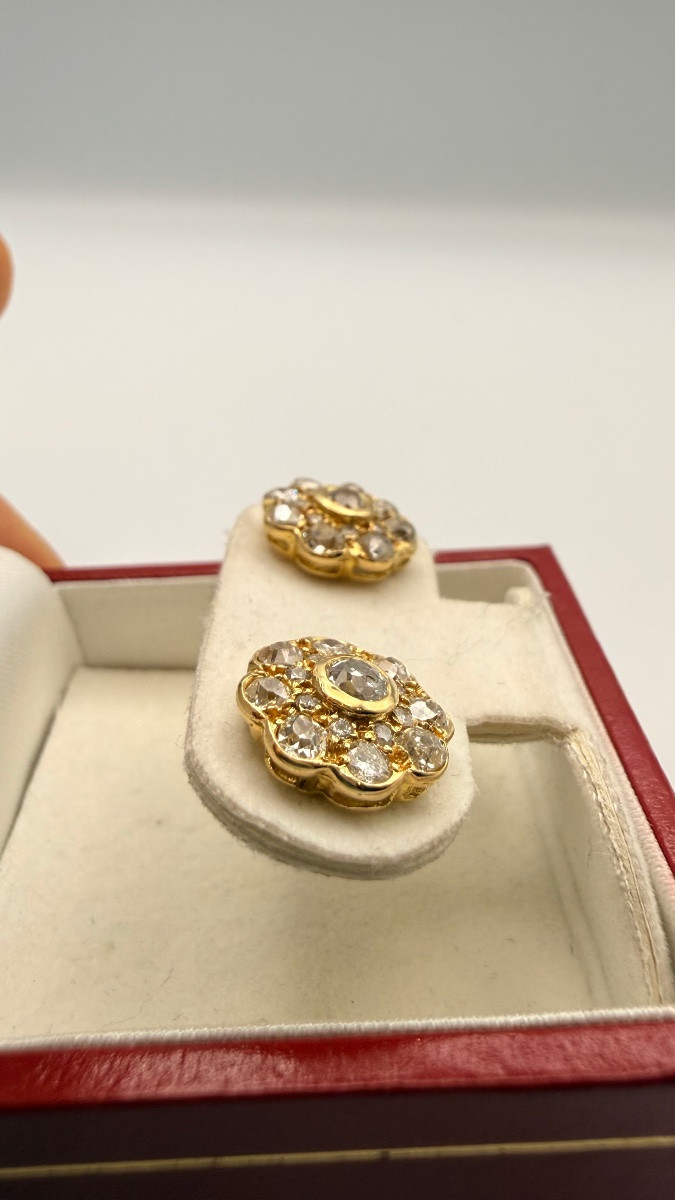 Parure Belle Époque en or 18 carats et diamants anciens.-photo-3