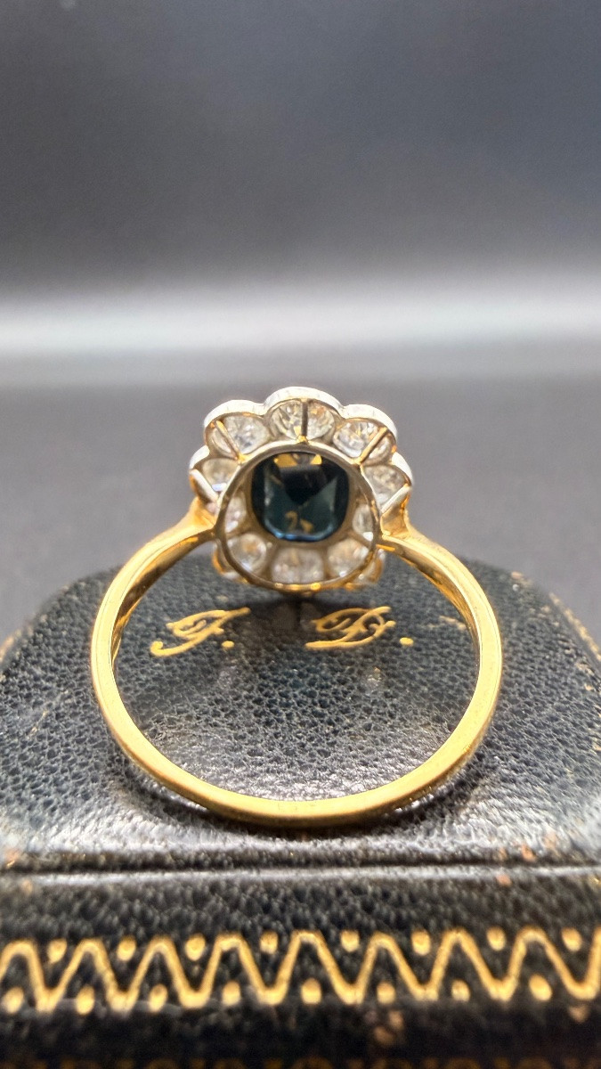 Bague Art Déco en or jaune 18 carats-photo-4