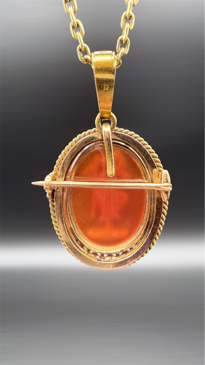 Camée en or 18 carats – broche et pendentif-photo-2