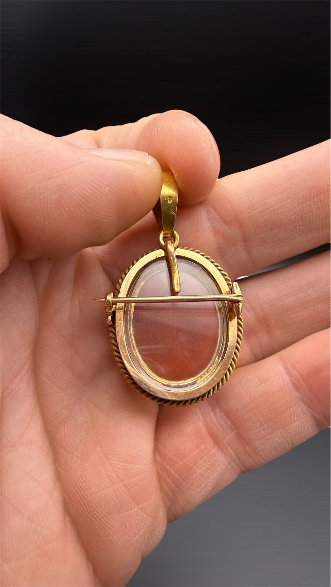 Camée en or 18 carats – broche et pendentif-photo-2