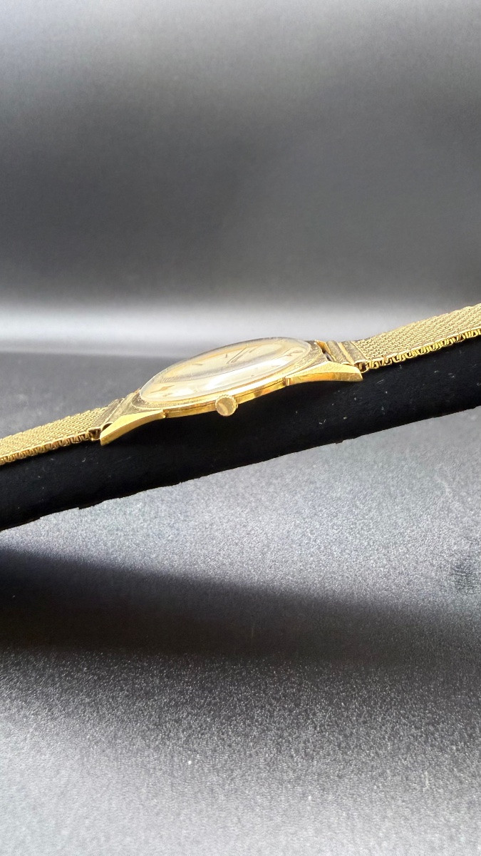 Montre Vacheron Constantin Or 18k 750 Vintage Bracelet Or Maille Vers 1960 Genève.-photo-7