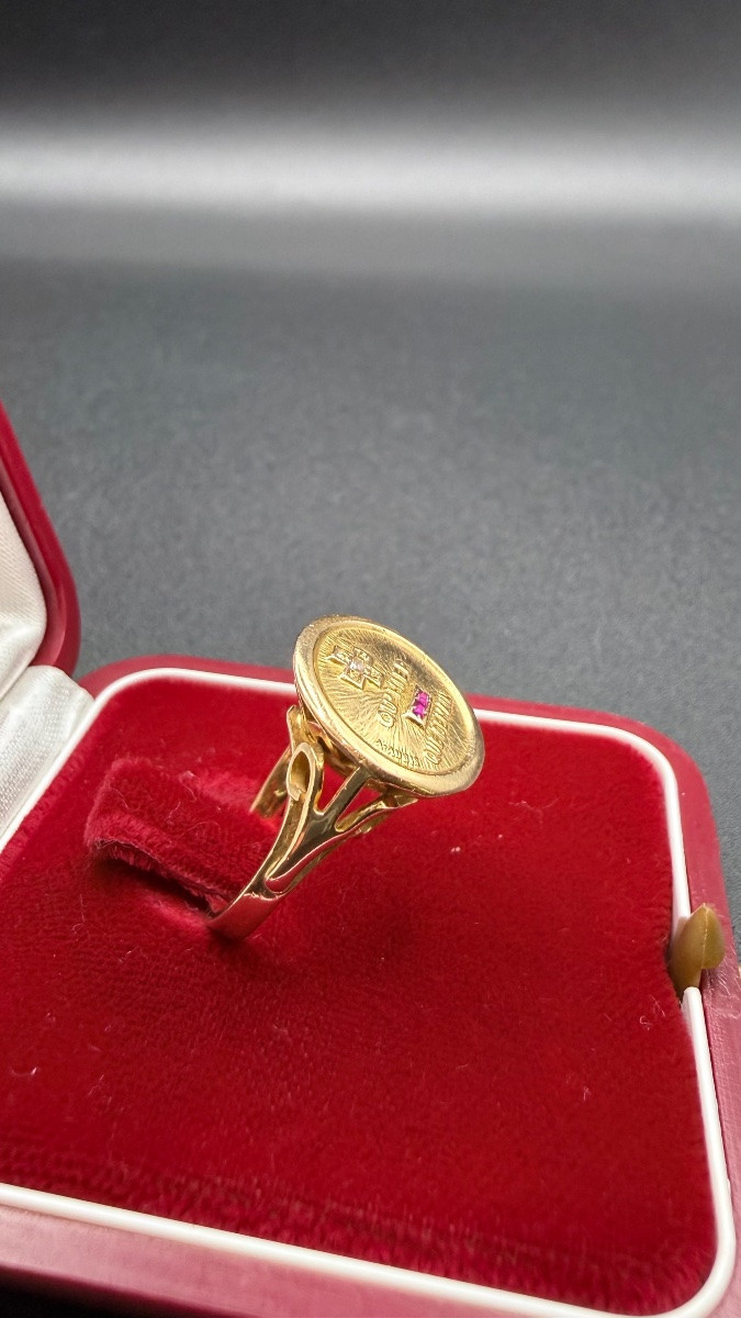 Bague d’Amour “Plus qu’hier, moins que demain” – Augis – Or 18 carats. -photo-3