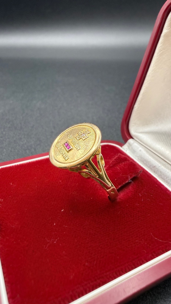 Bague d’Amour “Plus qu’hier, moins que demain” – Augis – Or 18 carats. -photo-4