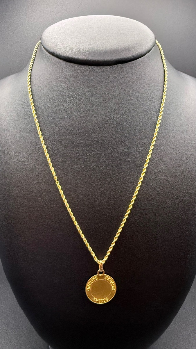 Chaîne et médaille médicale en or 18K-photo-3