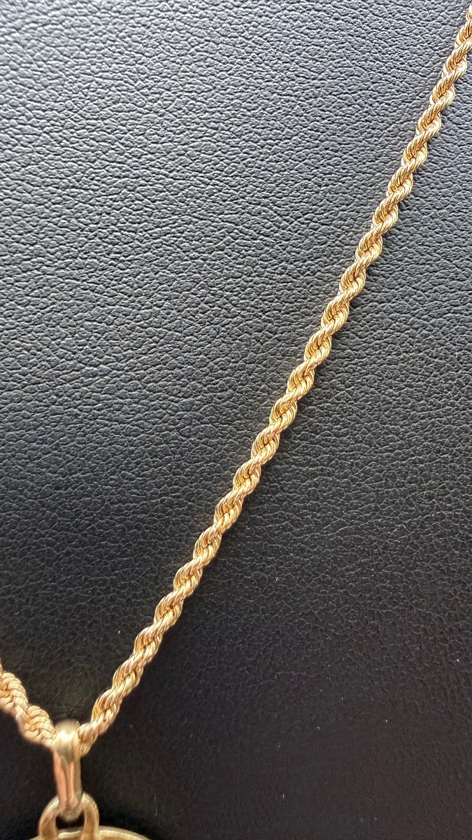 Chaîne et médaille médicale en or 18K-photo-4