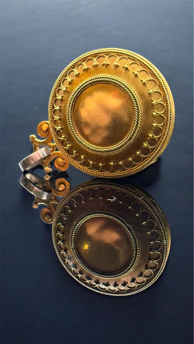 Pendentif ouvrant Napoléon III en or et diamant ancien ~1,5 ct-photo-1