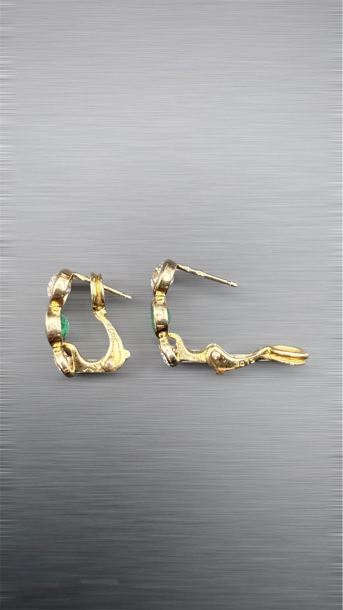 Earrings In Gold, Diamonds And Emeralds.-photo-4