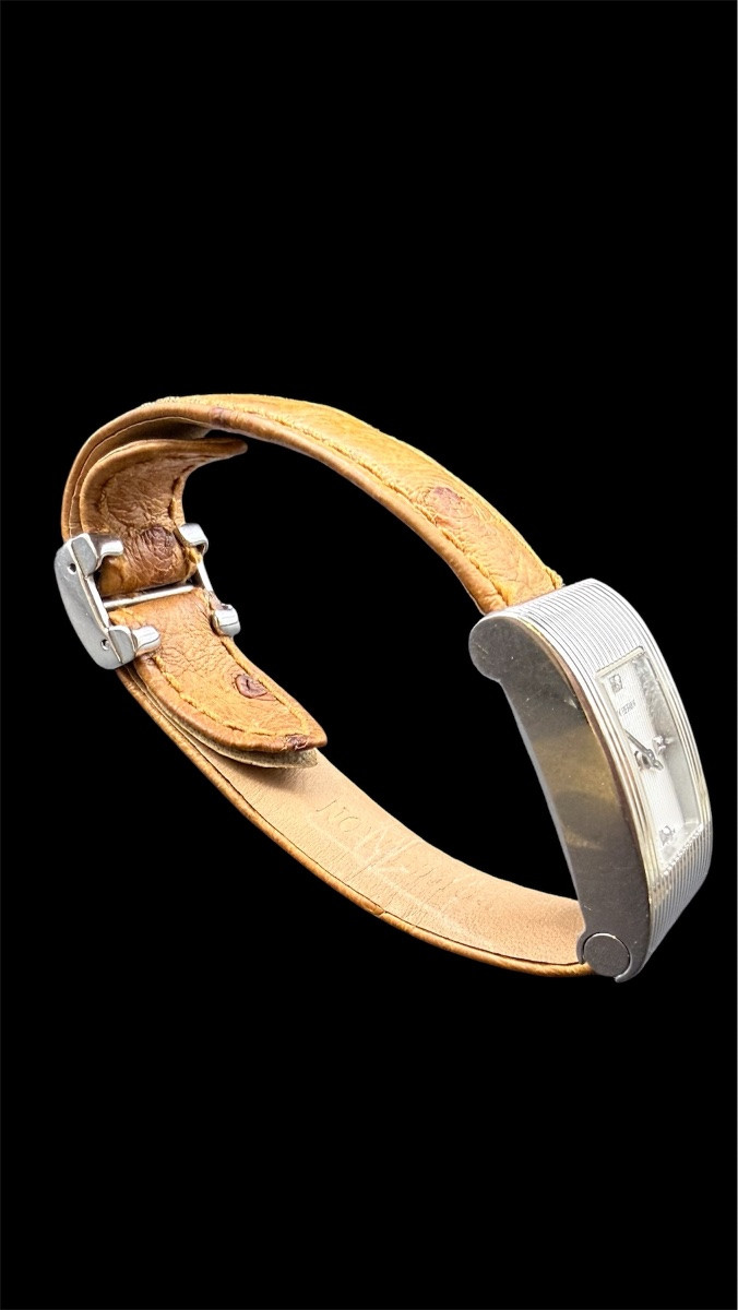 Boucheron “reflet” Watch – Steel, Leather And Diamonds-photo-2