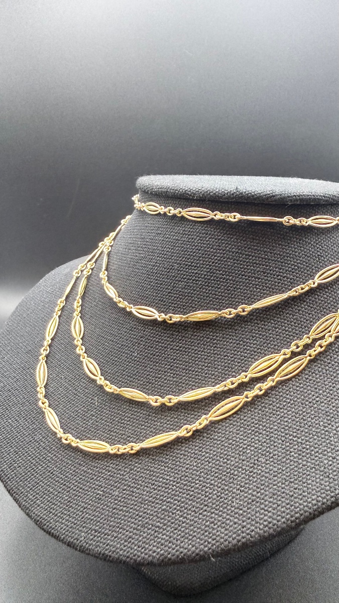 Sautoir In 18-carat Yellow Gold.-photo-2