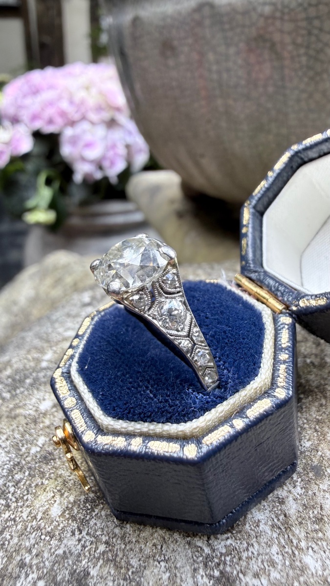 Diamond And Platinum Ring, Circa 1910.-photo-3