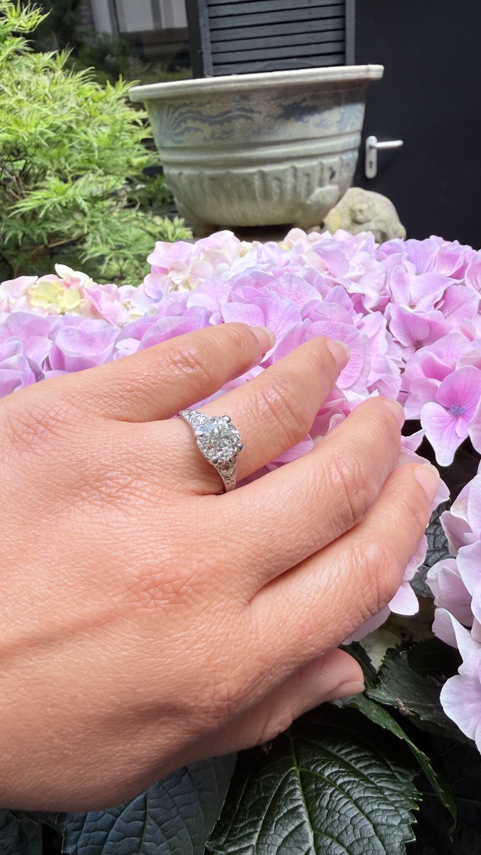 Diamond And Platinum Ring, Circa 1910.-photo-1
