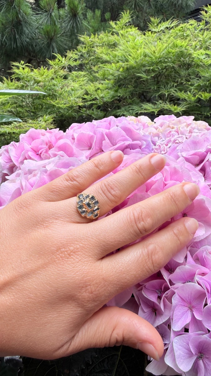 Bague en or jaune 18 carats, diamants et émaux – XVIIᵉ siècle. -photo-4