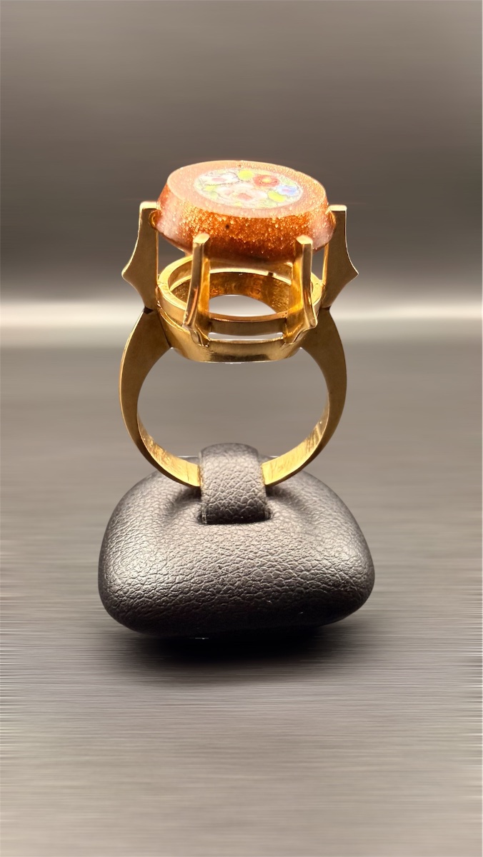 19th-century Micro-mosaic Ring – 18-karat Yellow Gold.-photo-3