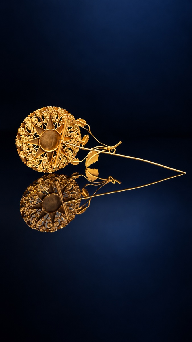 Épingle « Pensée normande » en or 18 carats – XIXe siècle.-photo-4