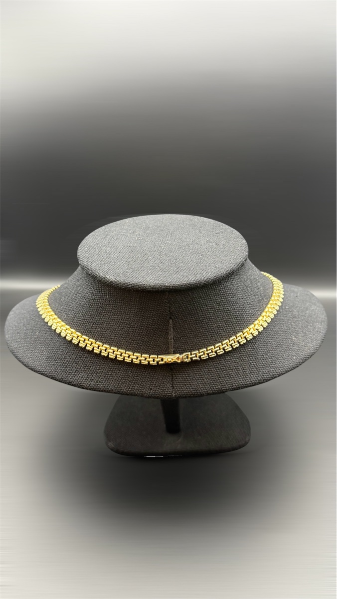 Collier Ancien à Franges en Or Jaune 18 Carats – Vers 1940-1955.-photo-4