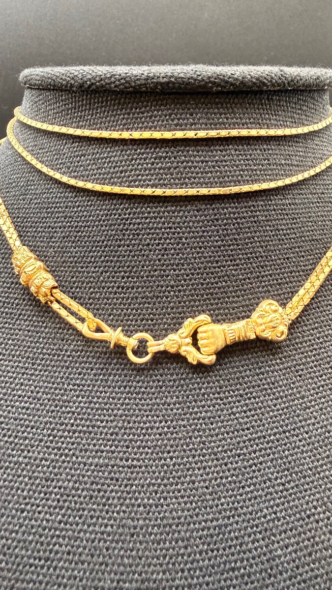 sautoir d’époque Napoléon III en or jaune 18 carats, vers 1870. -photo-3
