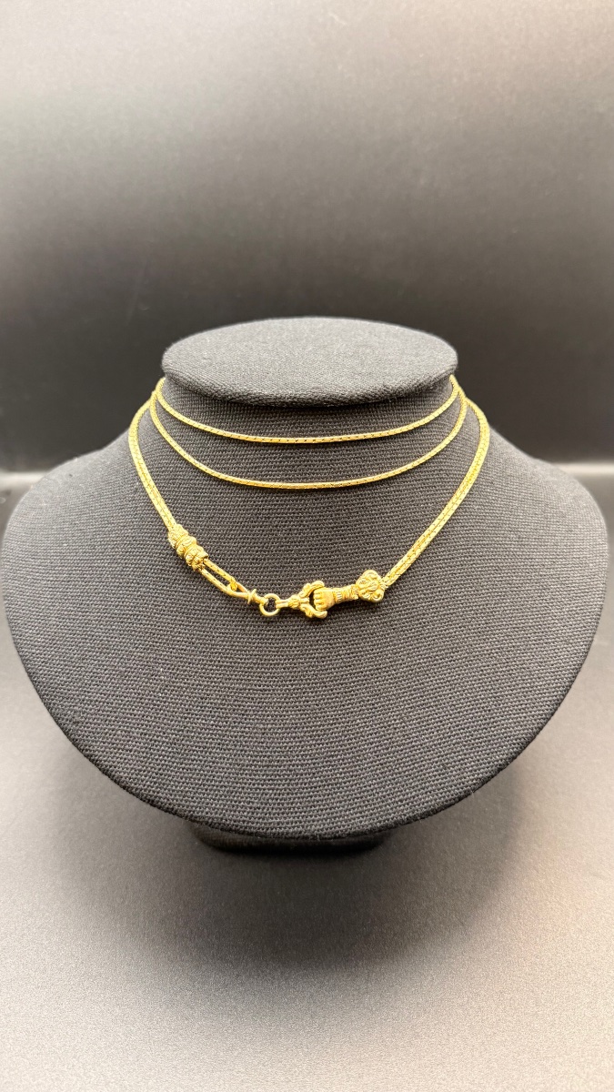 sautoir d’époque Napoléon III en or jaune 18 carats, vers 1870. 