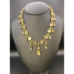 Collier rivière en or jaune aux pierres d’été