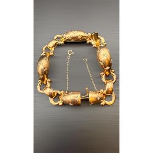 Bracelet en or jaune 18 carats, vers 1950.