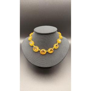 Parure en or et citrines d’époque Charles X.