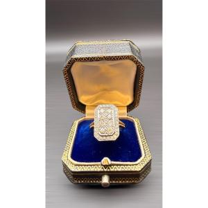 Art Deco Ring In 18-carat Gold And Diamonds