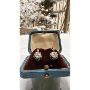 Pair Of 18-carat Gold Sleeper Earrings.