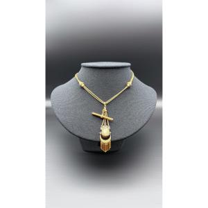Antique Tassel Necklace – Napoleon III Period – 18 Carat Yellow Gold.