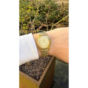 Montre Vacheron Constantin Or 18k 750 Vintage Bracelet Or Maille Vers 1960 Genève.