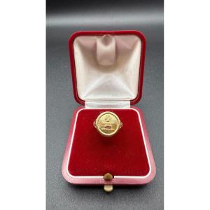 Bague d’Amour “Plus qu’hier, moins que demain” – Augis – Or 18 carats. 