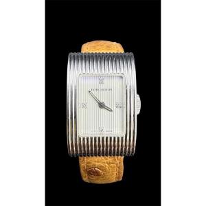Boucheron “reflet” Watch – Steel, Leather And Diamonds