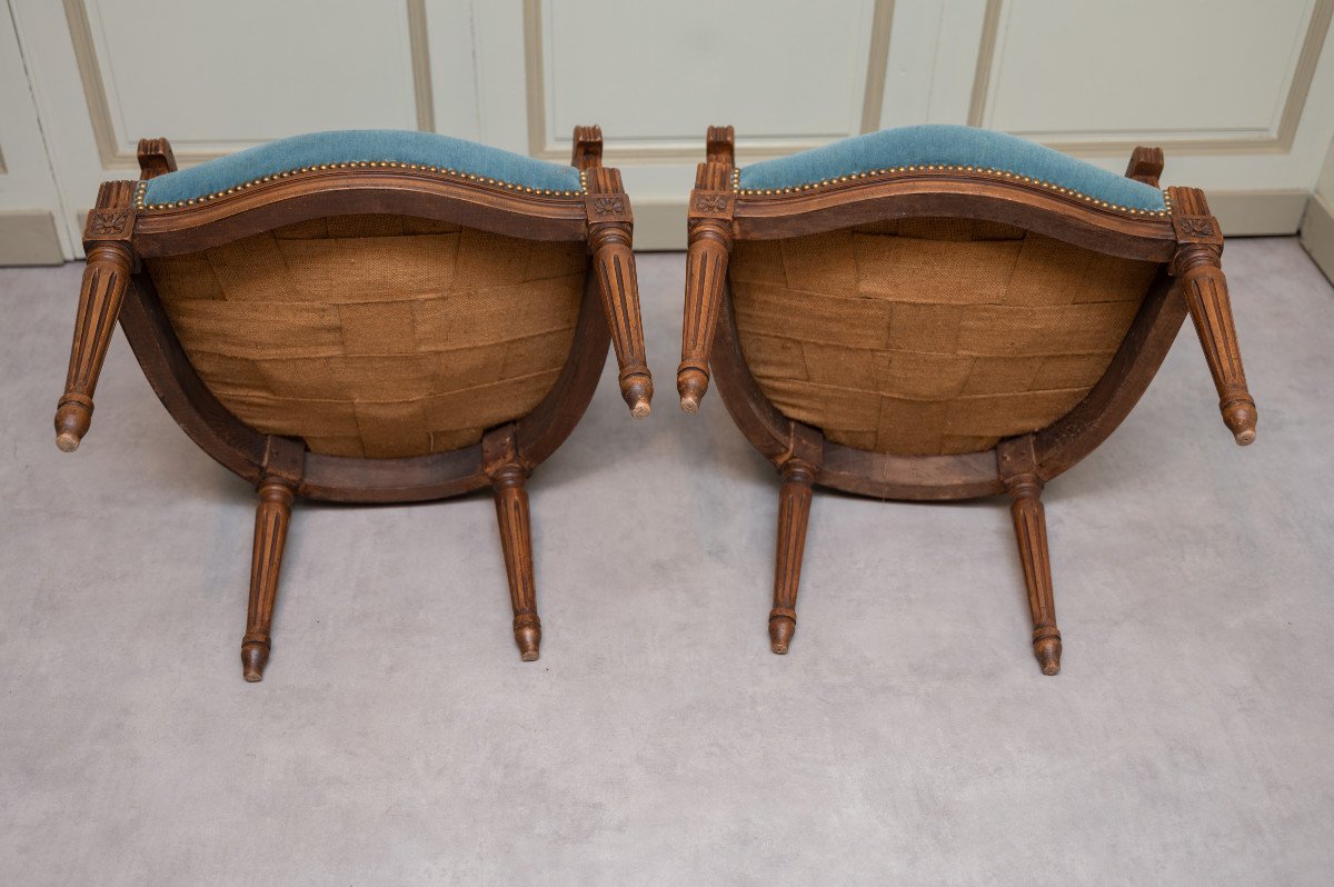 Pair Of Louis XVI Style Cabriolet Armchairs-photo-2