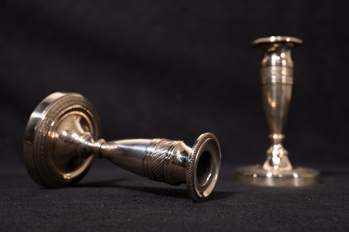 Pair Of Nineteenth Toilet Candlesticks-photo-2