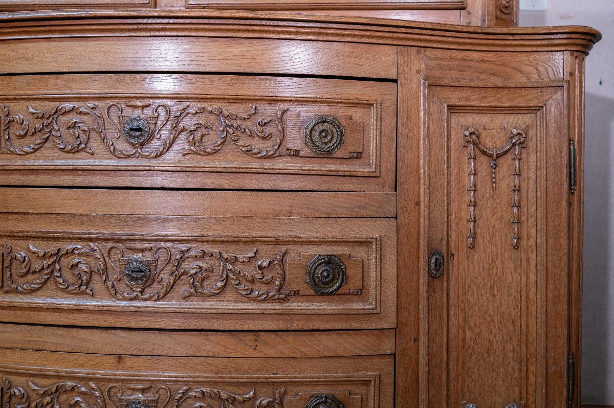 Grand Buffet De Présentation En Chêne Sculpté-photo-2