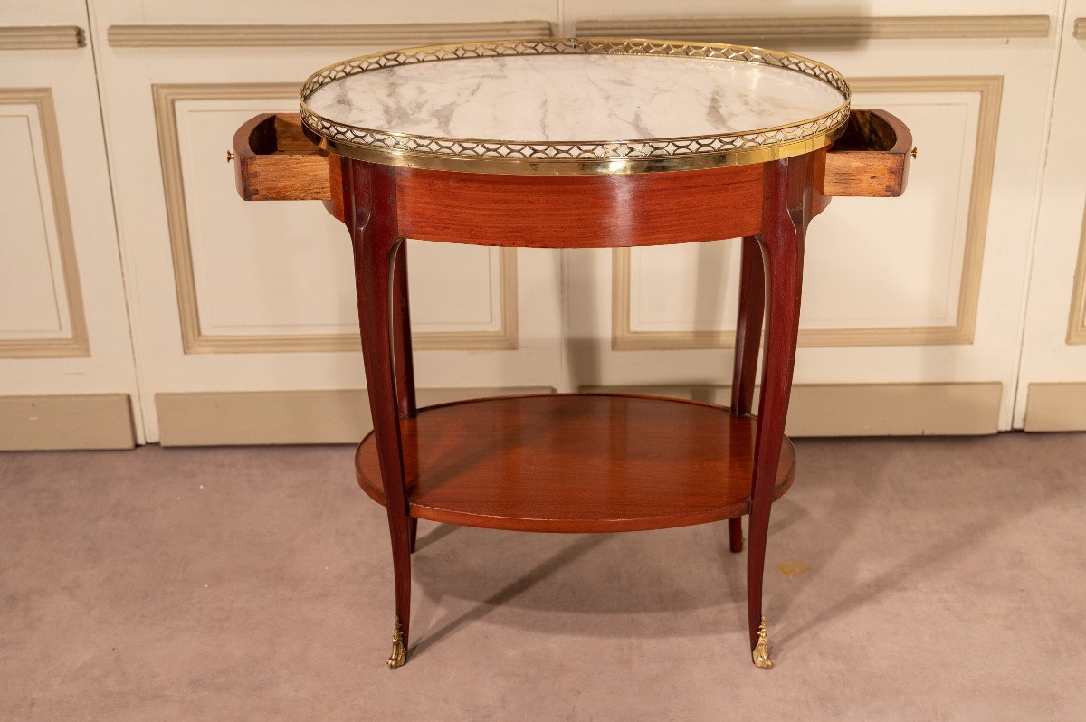 Small Louis XV Style Oval Table In Mahogany-photo-4