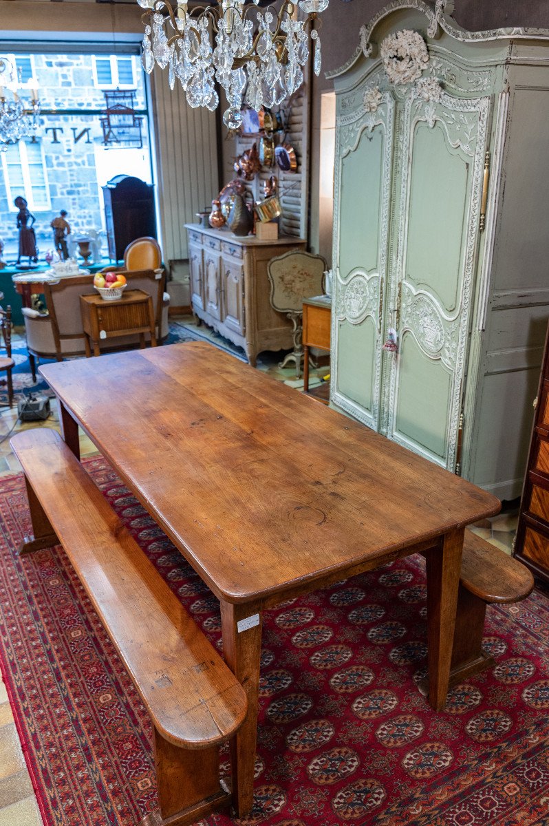 Table De Ferme En Merisier-photo-4