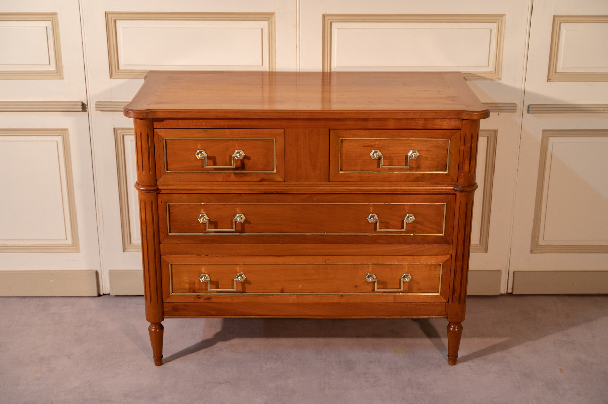 Small Louis XVI Style Chest Of Drawers In Cherry Wood