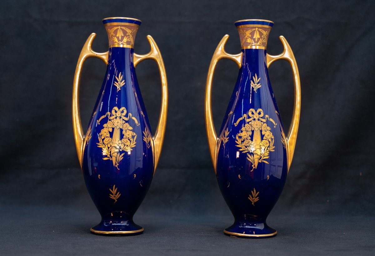 Pair Of Porcelain Vases From Tours