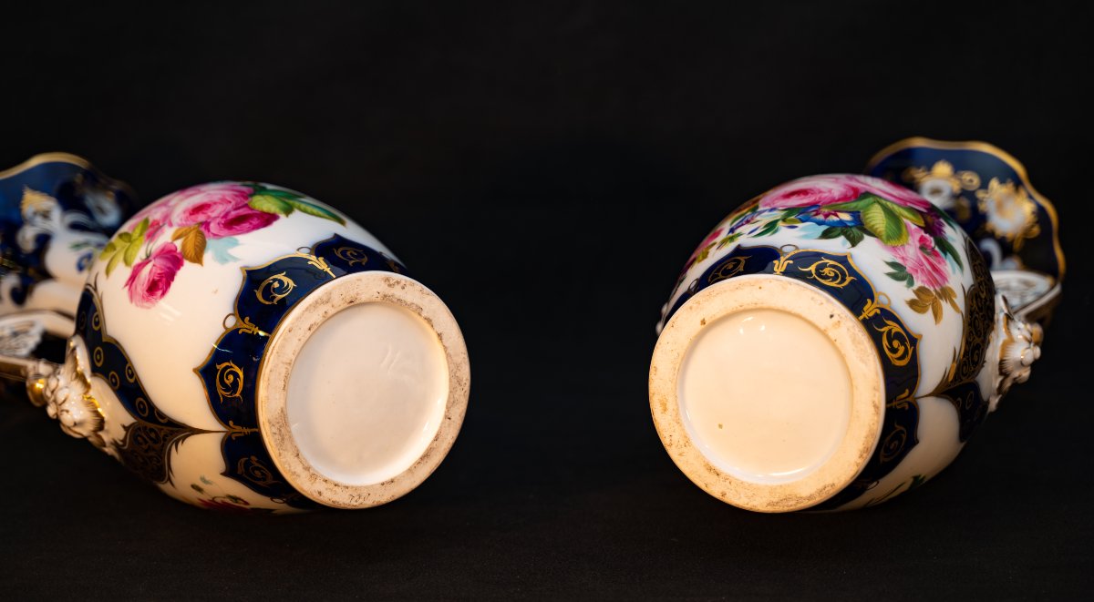 Importante paire de vases en porcelaine Louis-Philippe-photo-3