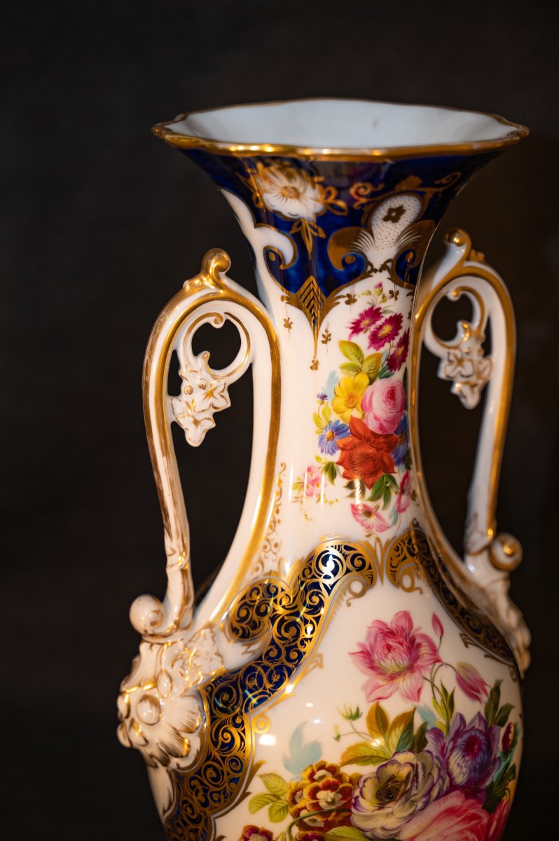 Importante paire de vases en porcelaine Louis-Philippe-photo-4